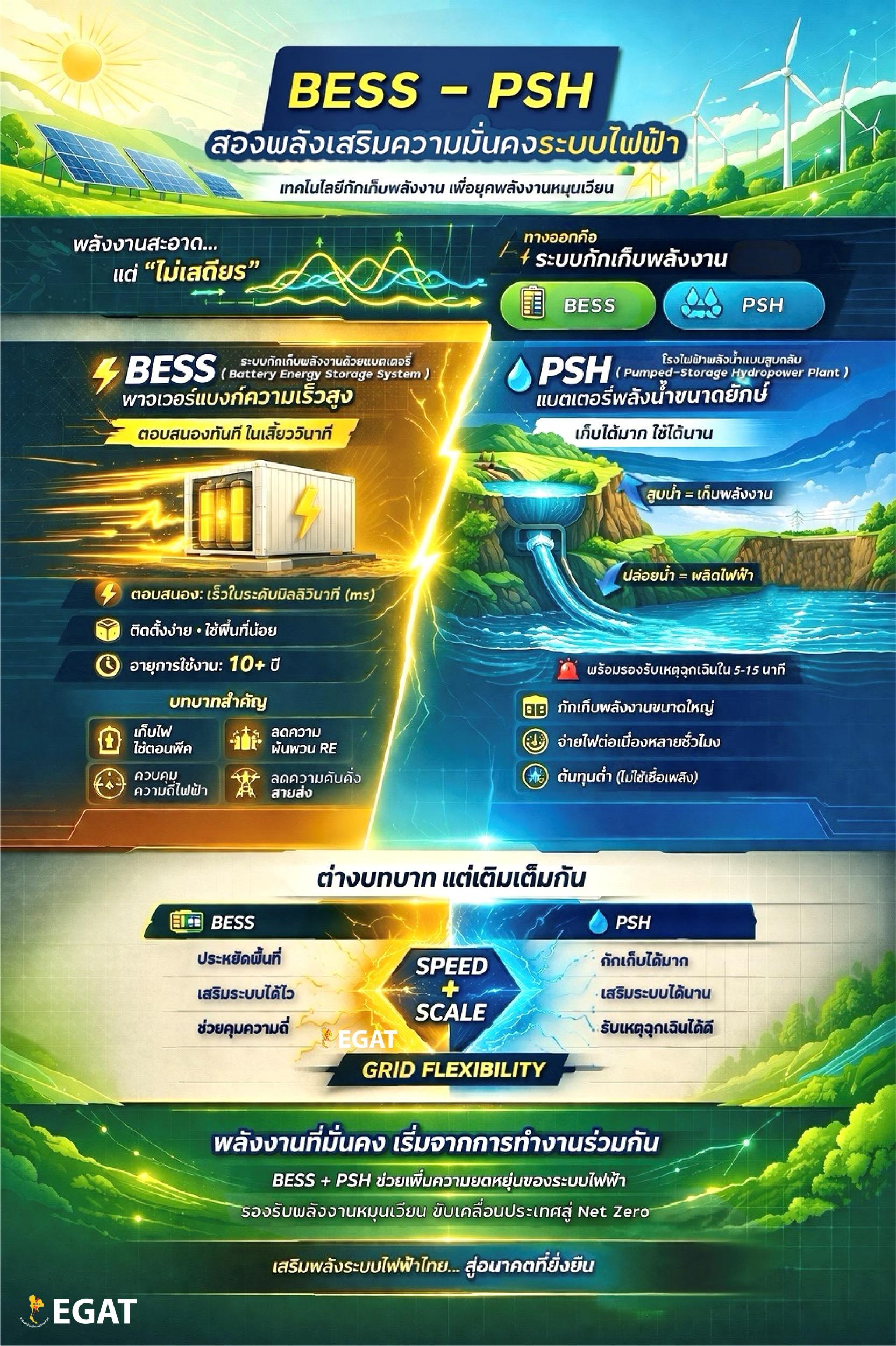 BESS – PSH สองพลังเสริมความมั่นคงระบบไฟฟ้า